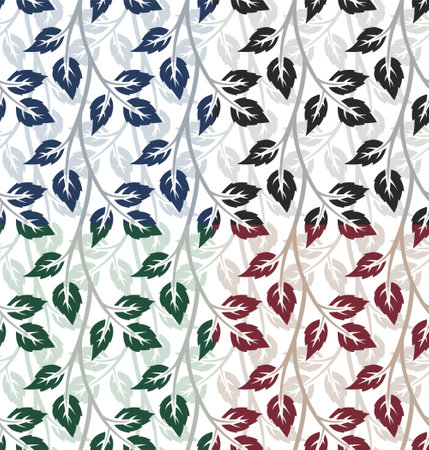 The set seamless backgrounds with rose leaves.のイラスト素材