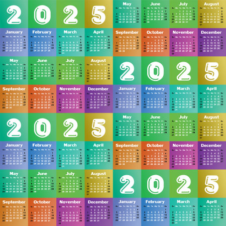 The seamless background with 2025 year calendar.のイラスト素材