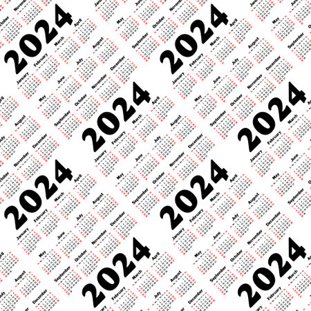 The seamless background with 2024 year calendar.のイラスト素材