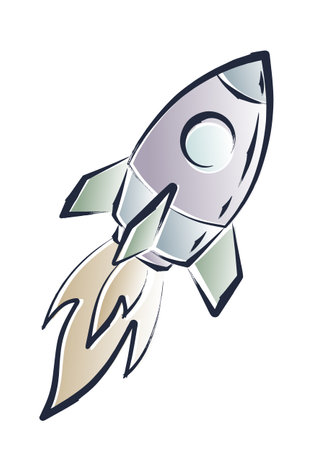 The sketch of a rocket flight.のイラスト素材