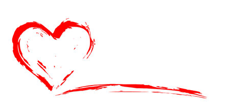 The stylized red heart symbol.のイラスト素材