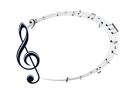 Frame with stylized musical notes.のイラスト素材