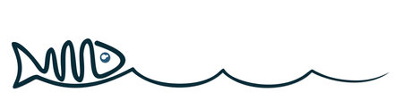 The fish symbol with blue wave.のイラスト素材