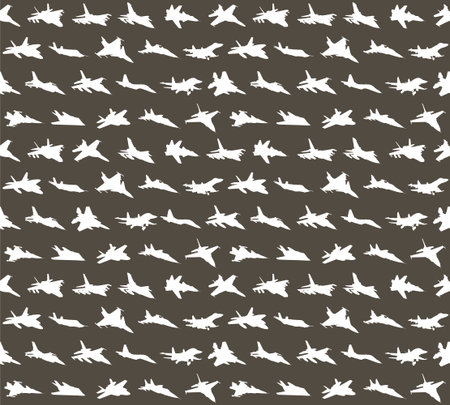 The seamless background with military aircraft.のイラスト素材