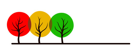 The park stylized symbol with colored trees.のイラスト素材
