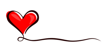 The symbol of a red stylized heart.のイラスト素材