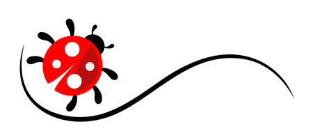 The symbol of a red stylized ladybug.のイラスト素材