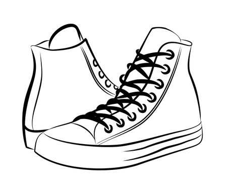 The sketch of sports sneakers.のイラスト素材