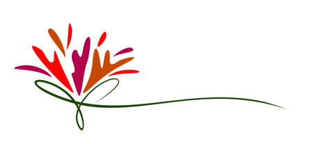 The symbol of a stylized red flowers.のイラスト素材