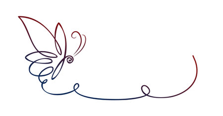 The symbol of a flying stylized butterfly.のイラスト素材