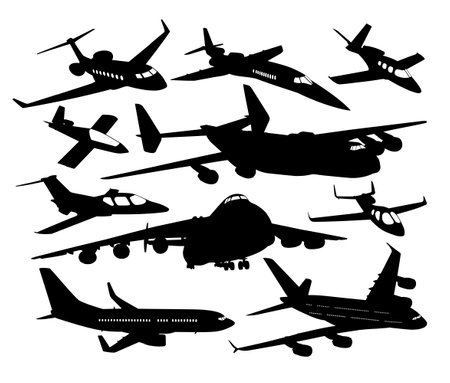 The set silhouettes of passenger liners.のイラスト素材