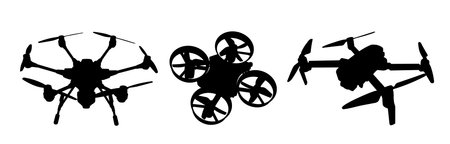 The set of silhouettes of quadrocopters.