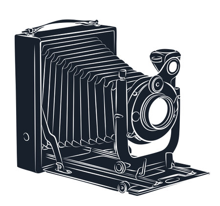 A sketch of vintage film photo camera.のイラスト素材