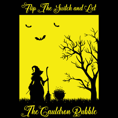 Halloween background with witch, bats and trees. Vector illustration.のイラスト素材