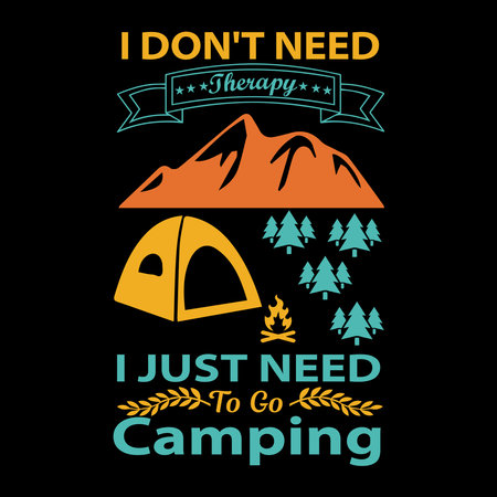 Camping label, badge, t-shirt design, vector illustrationの写真素材