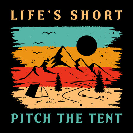 Camping and travel graphic design, t-shirt print, vector illustrationの写真素材