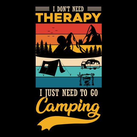Camping typography design for t-shirt. Vector illustration.の写真素材