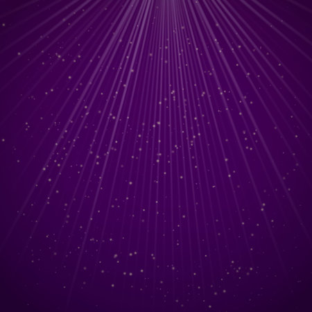 Purple abstract background with rays of light and sparkling particlesのイラスト素材