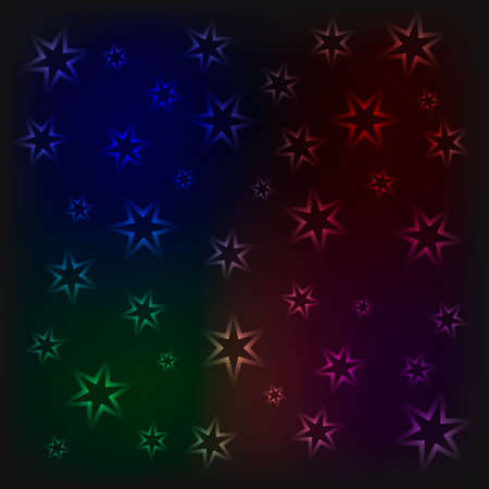 Glowing stars on a dark background. Christmas holidays backdrop. Design template for your artwork. Vector illustration.のイラスト素材