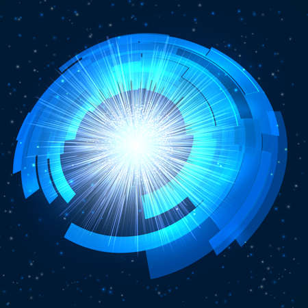 An explosion in space Vector illustration.のイラスト素材