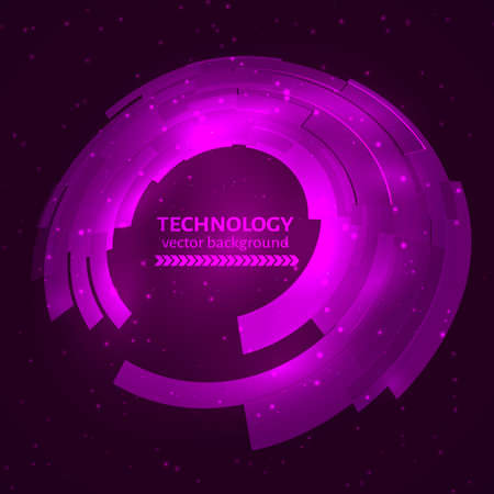 Purple technology abstract circle background.のイラスト素材