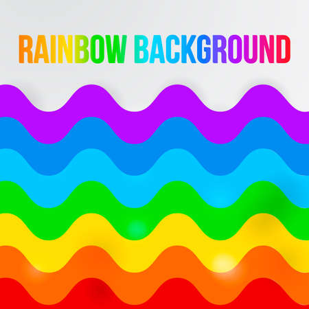 Rainbow abstract wavy background. Vector illustration Easy to edit design template for your business projects.のイラスト素材
