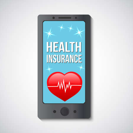 Health insurance vector illustration. Protection  healthcare, medical service,healthy lifestyle concept. Easy to edit design template for your business projects.のイラスト素材