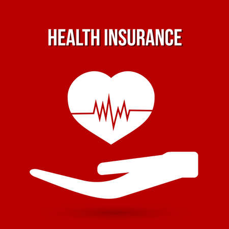 Health insurance vector illustration in flat style. Protection healthcare, medical service, healthy lifestyle concept. Easy to edit design template for your business projects.のイラスト素材