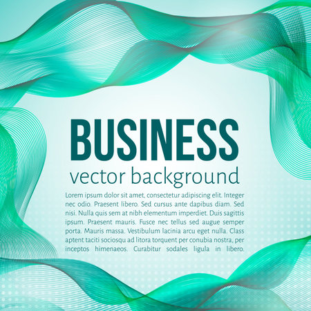 Bright green moving wavy lines. Business background. Easy to edit design template for your projects and presentations.のイラスト素材