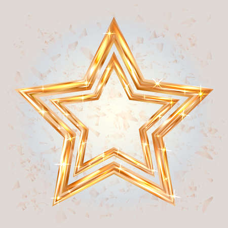 Bright golden star. Luxury gold vector illustration. Easy to edit template for your design projects, websites, banners, etc.のイラスト素材