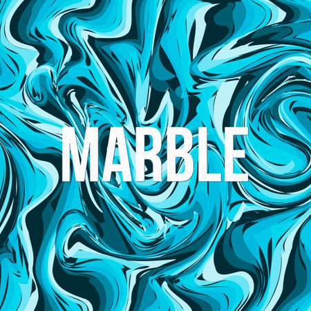 Dark and light blue marble texture background. Liquid effect backdrop. Imitations of hand drawn acrylic painting. Marbling surface vector illustration. Easy to edit template for your design projects.のイラスト素材