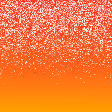 Orange winter background. Falling snow. Flying snowflakes backdrop. Christmas holiday mood background. New Year snowfall vector illustration.のイラスト素材