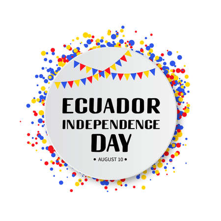 Ecuador Independence Day lettering. Ecuadorian holiday celebrated on August 10.のイラスト素材