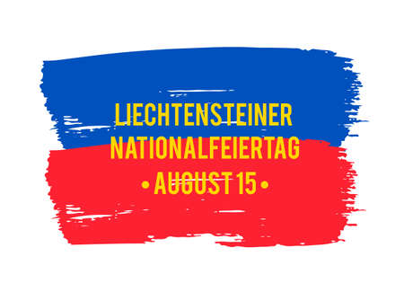 Liechtenstein National Day lettering in German. Liechtenstein Independence Day typography poster. Vector template for banner, flyer, sticker, greeting card, postcard, etc.のイラスト素材