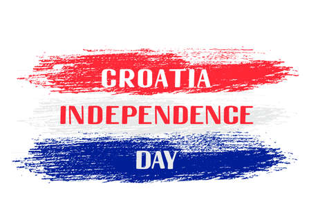 Croatia Independence Day lettering. Croatian National Holiday on October 8. Vector template for typography poster, banner, flyer, greeting card, etc.のイラスト素材