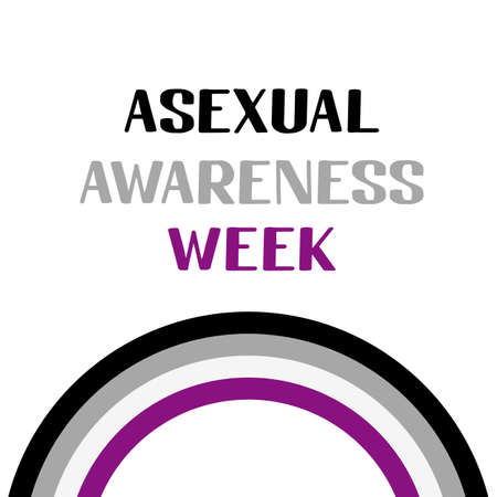 Asexual Awareness Week lettering with Intersex Pride Flag. LGBT community annual event in October.のイラスト素材