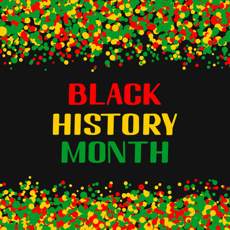Black History Month. Annual event in February for USA and in October in UK. Vector template for typography poster, banner, label, flyer, etc.のイラスト素材