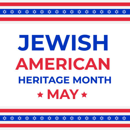 Jewish-American Heritage Month typography poster. Annual event in United States celebrated in May. Vector template for banner, flyer, sticker, etc.のイラスト素材