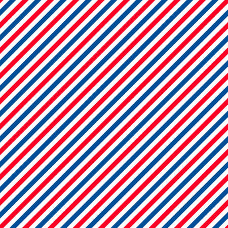 American patriotic seamless pattern. USA traditional background. Red blue white striped backdrop. Vector template for fabric, textile, wallpaper, wrapping paper, etcのイラスト素材