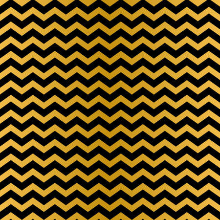 Black and gold zigzag seamless pattern. Shiny background for Christmas or New Year designs. Golden abstract vector illustration.のイラスト素材