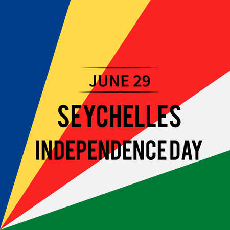 Seychelles Independence Day typography poster. National holiday celebrated on June 29. Vector template for banner, greeting card, flyer, etc.のイラスト素材