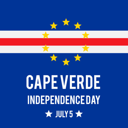 Cape Verde Independence Day typography poster. National holiday celebrated on July 5. Vector...