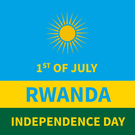 Rwanda Independence Day typography poster. National holiday celebrated on July 1. Vector template for banner, greeting card, flyerのイラスト素材