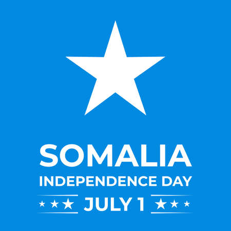Somalia Independence Day typography poster. National holiday celebrated on July 1. Vector template for banner, greeting card, flyer, etcのイラスト素材