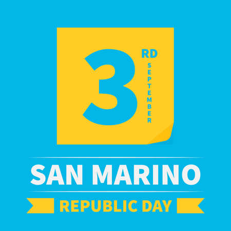 San Marino Republic Day typography poster. National holiday on September 3. Easy to edit vector template for banner, flyer, greeting card, postcardのイラスト素材