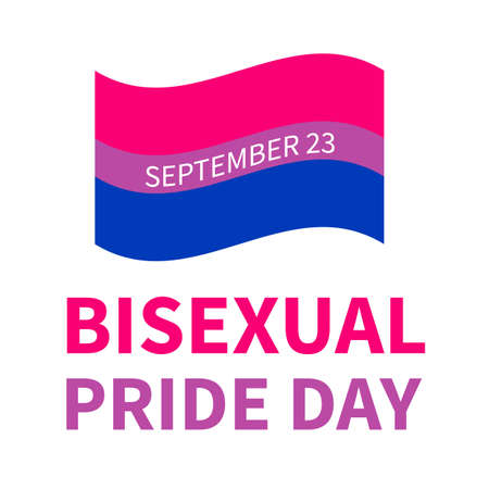 Bisexuality Pride Day typography poster. LGBT community event celebrate on September 23. Vector template for banners, signs, logo design, card, etc.のイラスト素材