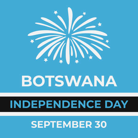 Botswana Independence Day typography poster. National holiday celebrate on September 30. Easy to edit vector template for banner, flyer, sticker, greeting card, etc.のイラスト素材