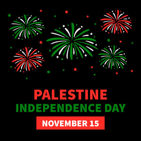 Palestine Independence Day typography poster. National holiday celebrated on November 15. Vector...