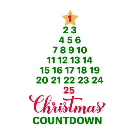 Christmas Countdown sign. Days until Christmas. Advent calendar template. Vector illustration.のイラスト素材
