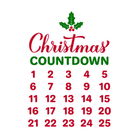 Christmas Countdown sign. Advent calendar template. Days until Christmas. Vector illustrationのイラスト素材